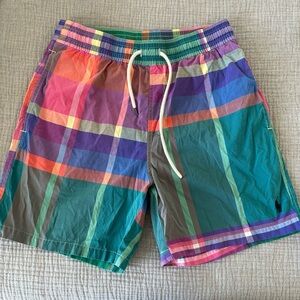 Polo Ralph Lauren Men's Color-block Plaid Swim Trunks Small